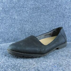 Me too Cairo‎ Women Flat Shoes Black Leather Slip On Size 10 Medium
